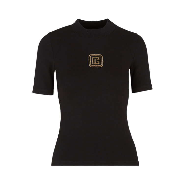 Balmain Raglan Retro PB T-Shirt 'Noir/Or'