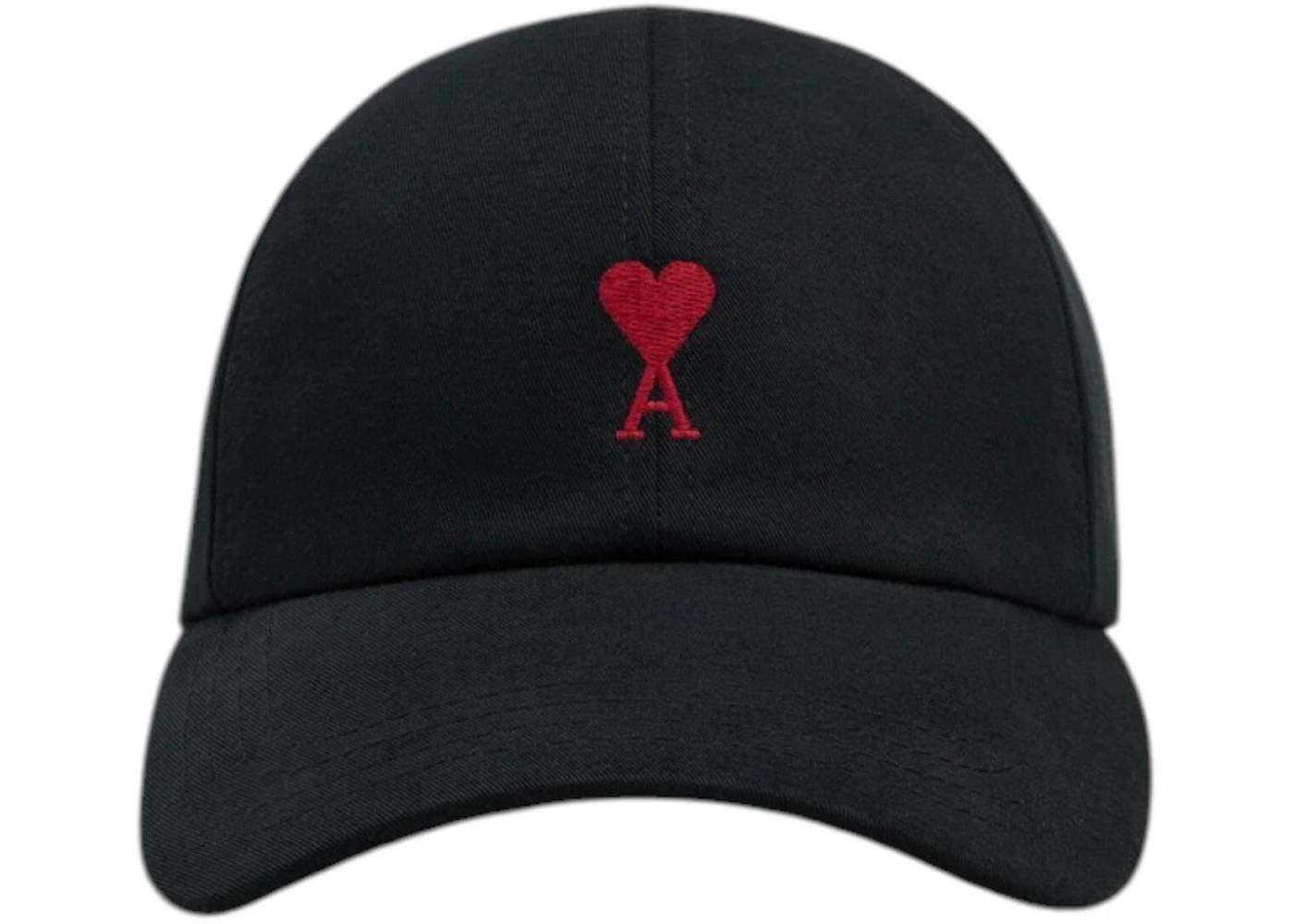 Ami Paris Black Cotton with Ami de Coeur Cap Black