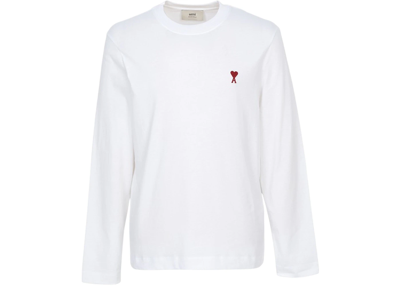 Ami Paris Heart Logo L/S T-Shirt White