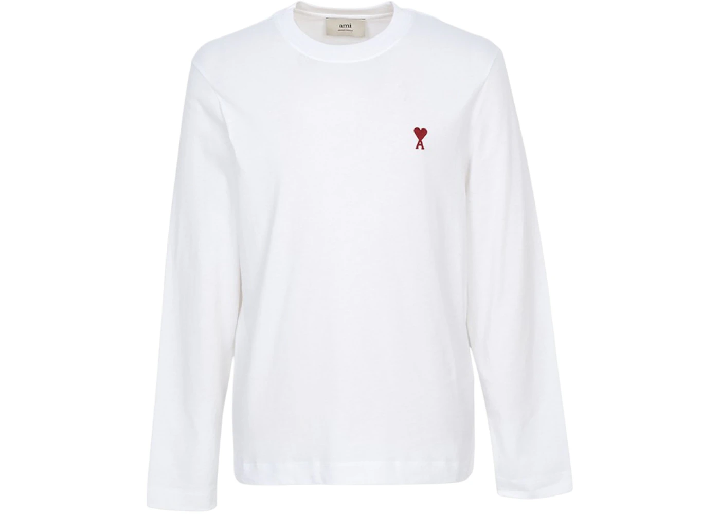 Ami Paris Heart Logo L/S T-Shirt White