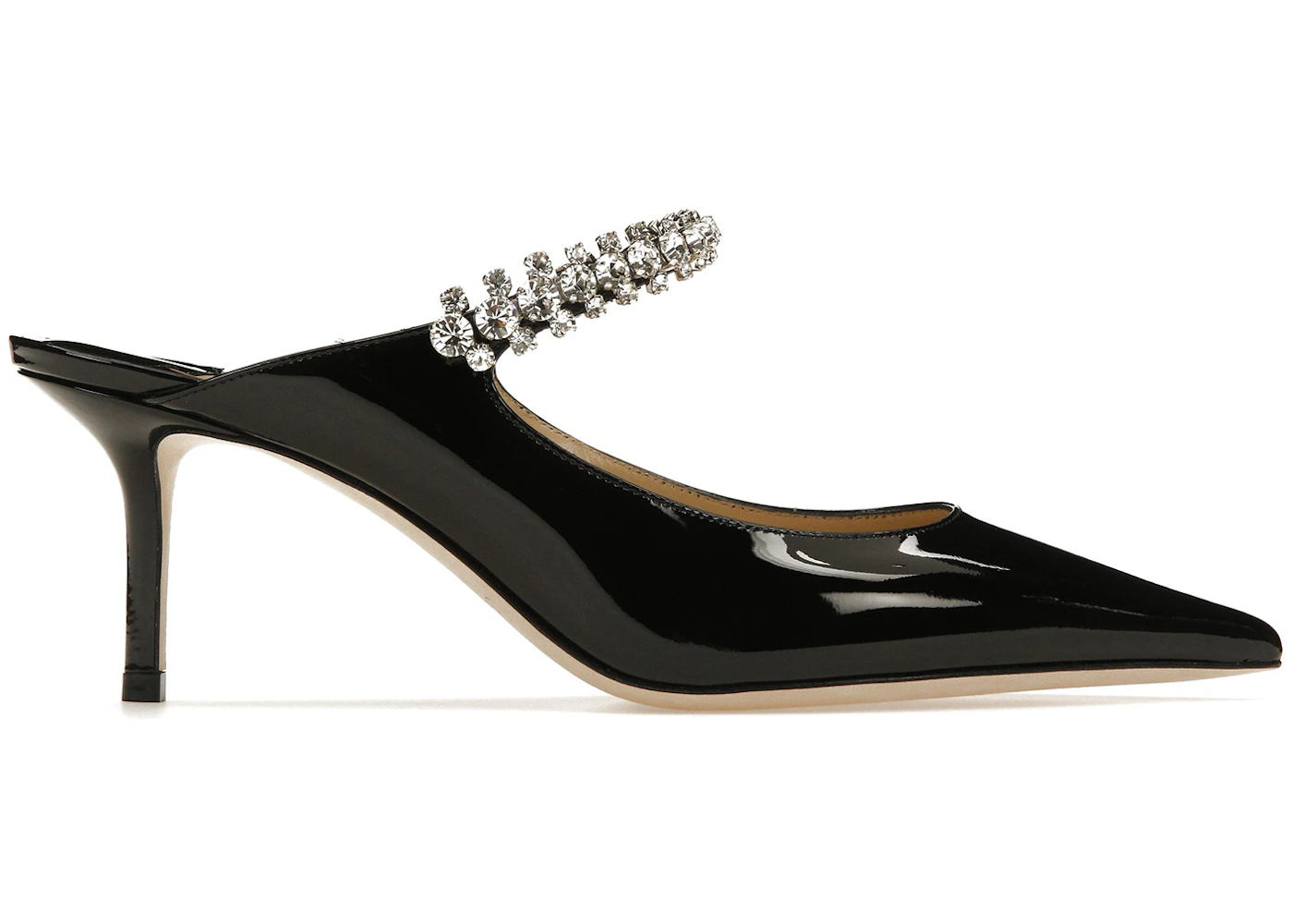 Jimmy Choo Bing 65mm Heeled Mule Black Patent Leather