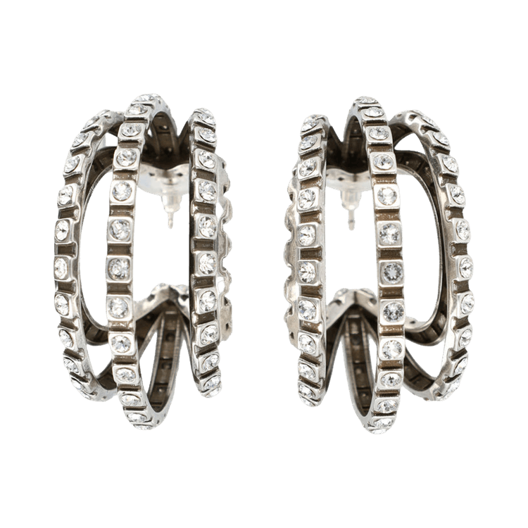 Isabel Marant Large Hoop Earrings 'Transparent/Silver'
