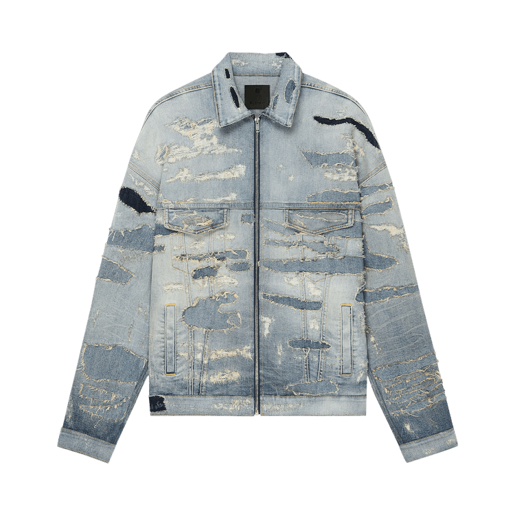 Givenchy Oversized V Pocket 4G Rivet Zip Jacket 'Light Blue'