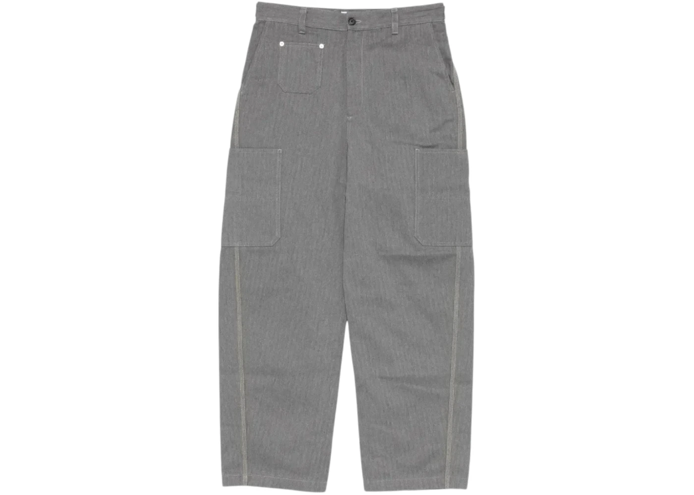 Givenchy Front Couture Seams Denim Pants Grey