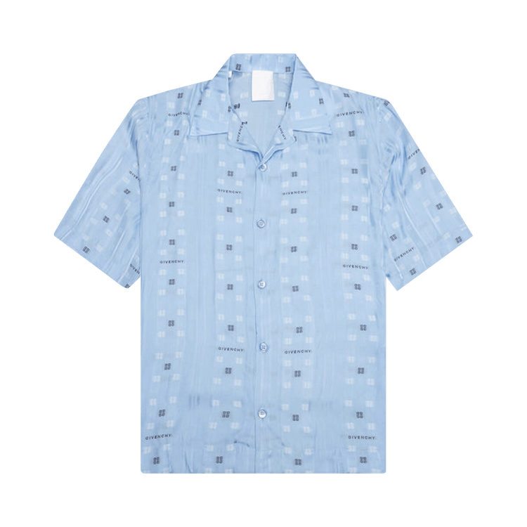 Givenchy Boxy Fit Shirt With Hawaiian Collar 'Navy/Light Blue'