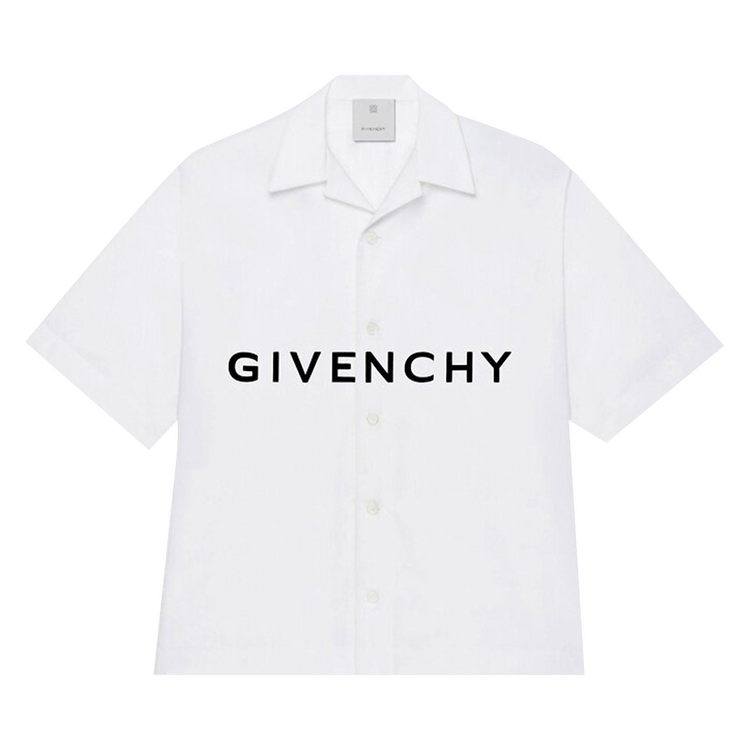 Givenchy Logo Hawaiian Shirt 'White/Black'