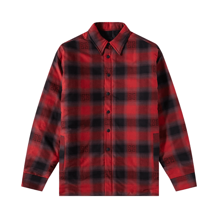 Givenchy Classic Fit All Over Print Long-Sleeve Overshirt 'Black/Red'