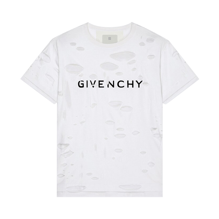 Givenchy 2 Layers Classic Fit Hole T-Shirt 'White'