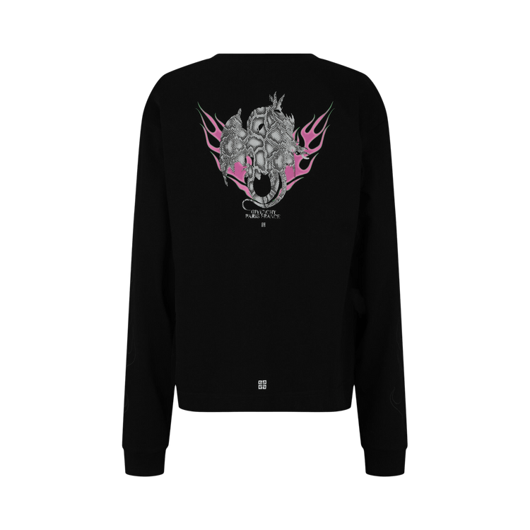 Givenchy Flame Graphic Long-Sleeve T-Shirt 'Black'