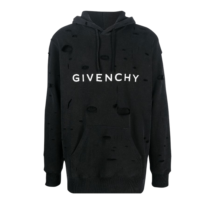 Givenchy Classic Fit Hole Hoodie 'Black'