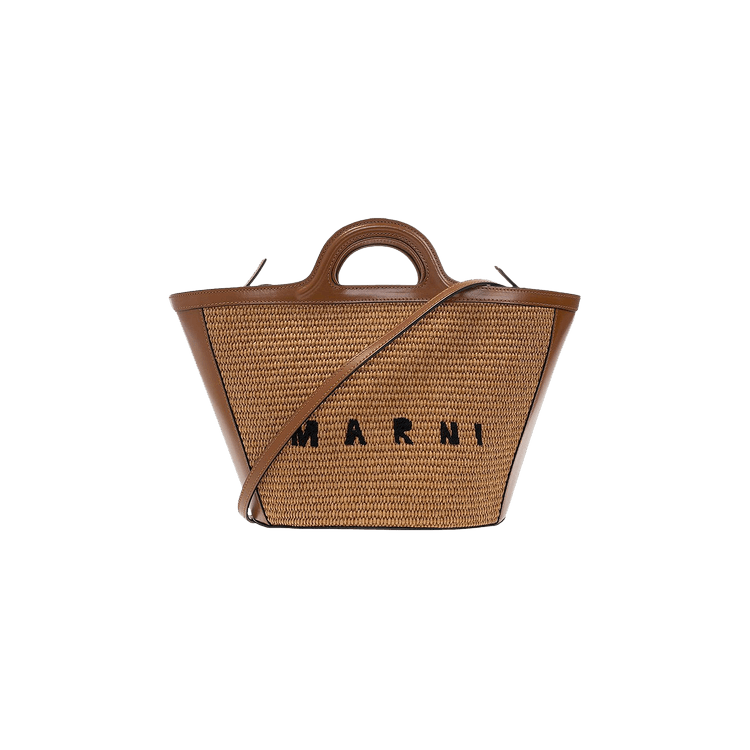 Marni Medium Logo Woven Tote Bag 'Brown'