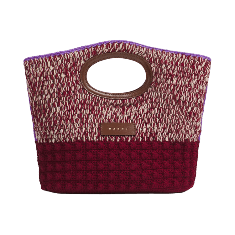 Marni Knitted Clutch Handbag 'Wine/Peachskin'
