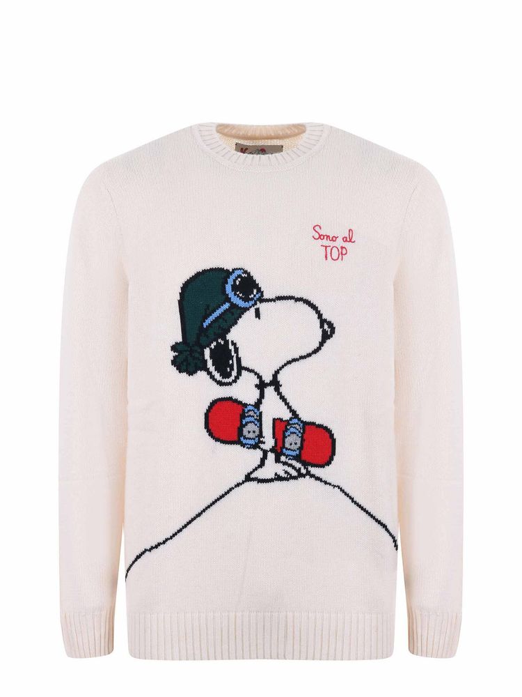 Mc2 Saint Barth Snoopy Intarsia Knitted Sweater