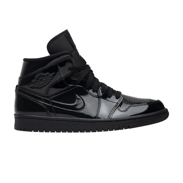 Wmns Air Jordan 1 Mid Patent SE 'Triple Black'