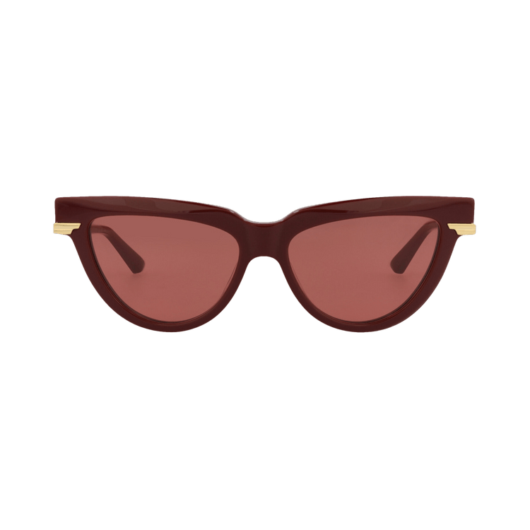 Bottega Veneta Cat Eye Recycled Sunglasses 'Burgundy/Gold/Red'