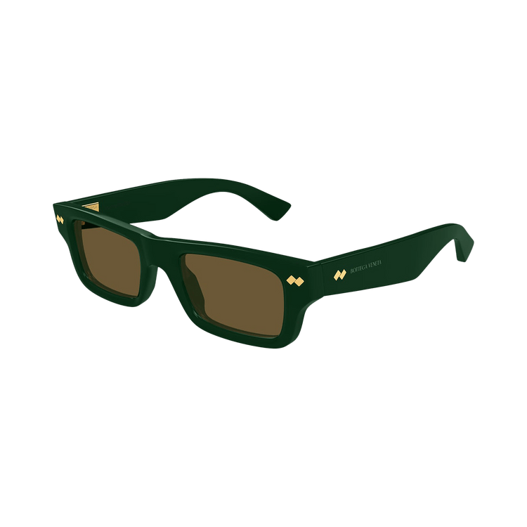 Bottega Veneta Dizzy Square Sunglasses 'Green/Brown'