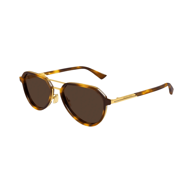 Bottega Veneta Forte Aviator Sunglasses 'Havana/Gold/Brown'