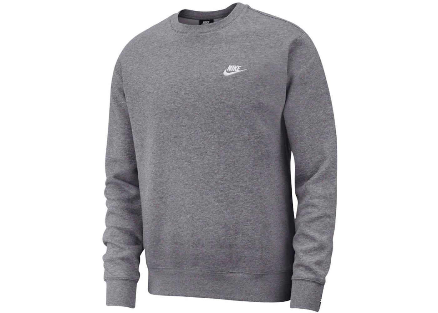 Nike Sportswear Club Fleece Crewneck Charcoal Heather/White