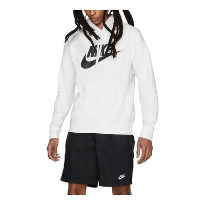 Nike Sportswear Fleece Graphic Pullover Hoodie 'White Black'