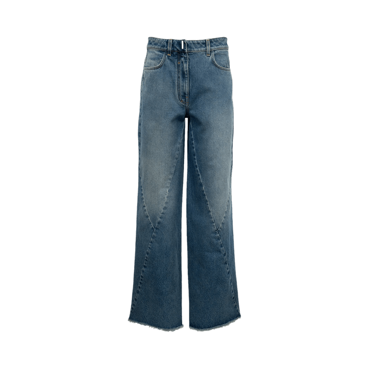 Givenchy Wide Pants With Stitching Details Com 'Medium Blue'