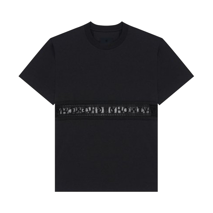 Givenchy T-Shirt With Lace Webbing Black 'Black'