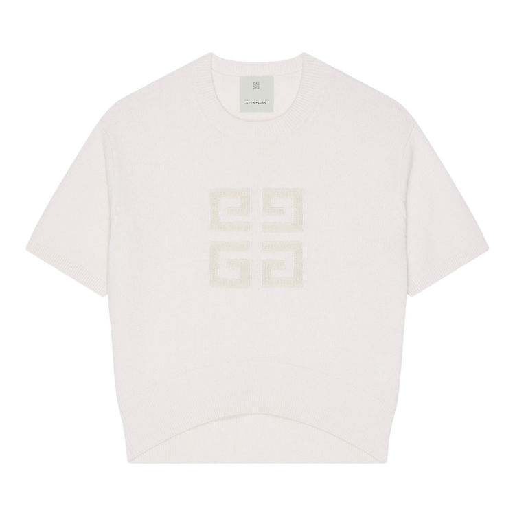 Givenchy Short-Sleeve Crewneck Sweater 'White/Beige'