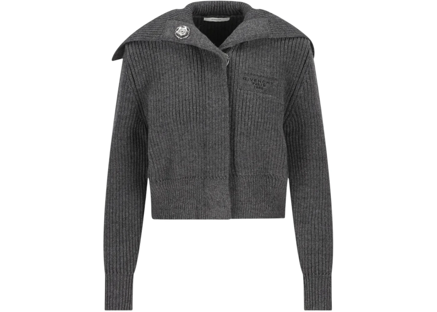 Givenchy Women's Big Collar Cardigan Slate Blend