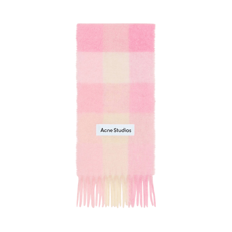 Acne Studios Mohair Checked Scarf 'Candy Pink/White/Pale Pink'