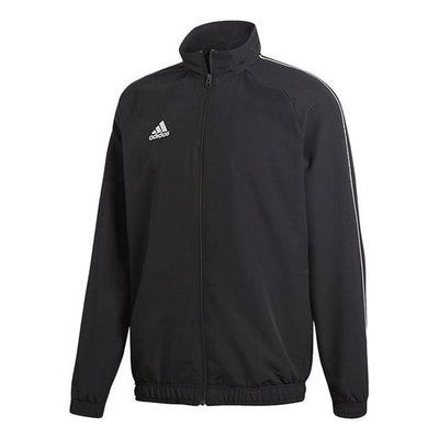 Men's adidas Logo Printing Solid Color Casual Sports Jacket Black