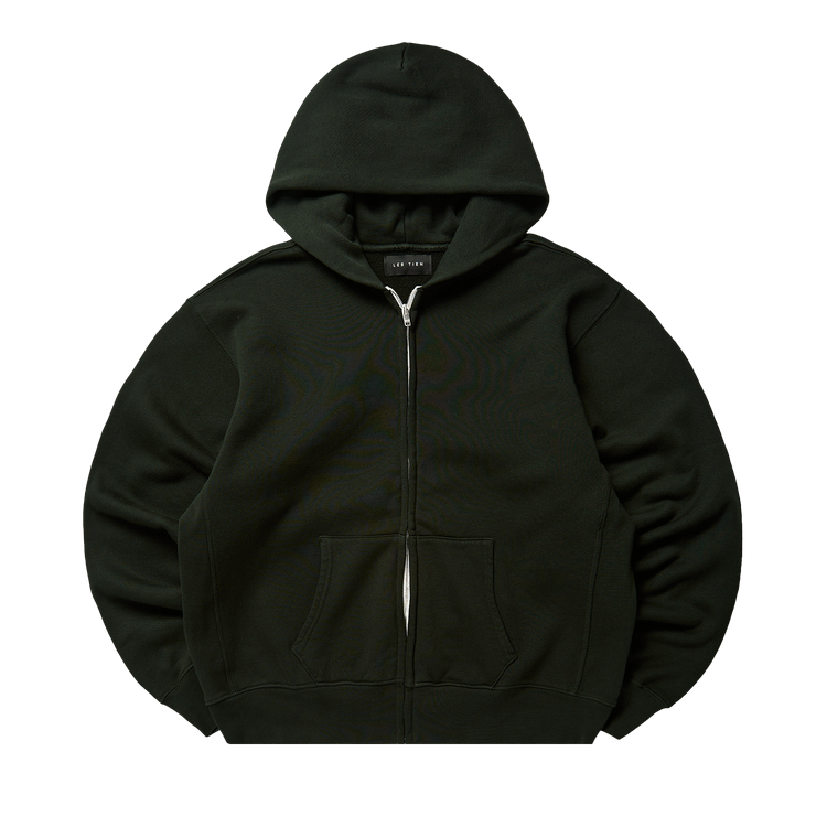Les Tien Heavyweight Cropped Zip Hoodie 'Pine'