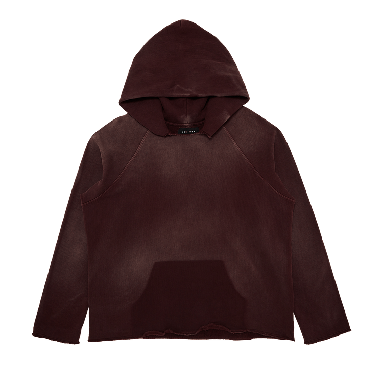 Les Tien Heavyweight Raw Raglan Hoodie 'Vintage Red Mahogany'