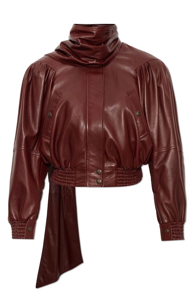 Chloé Detachable Scarf Leather Jacket