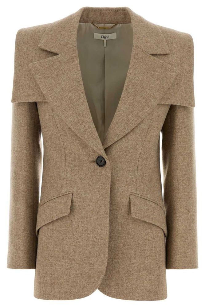 Chloé Winter Cape-Detail Blazer