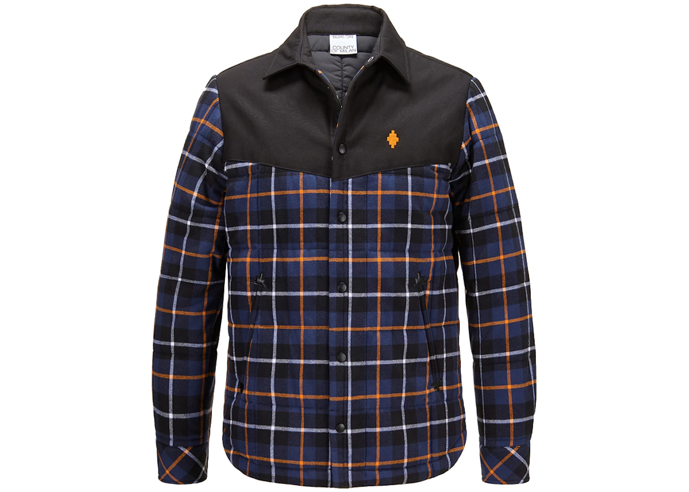 Marcelo Burlon Cross Check Padded Overshirt Blue