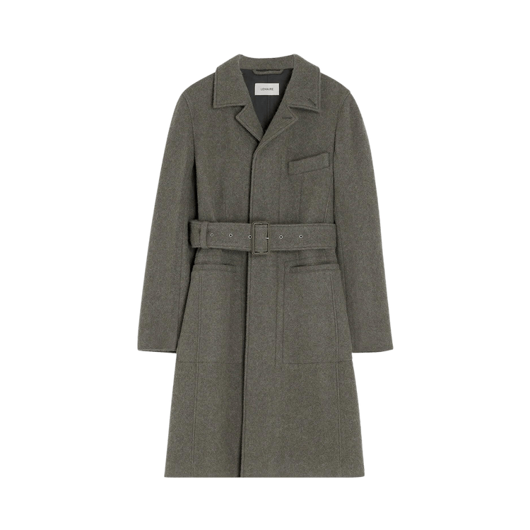 Lemaire Belted Tailored Coat 'Dark Khaki'