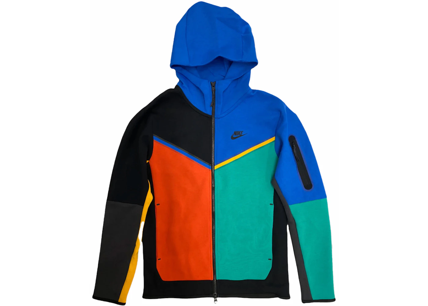 Nike Sportswear Tech Fleece Full-Zip Hoodie Black/Signal Blue/Roma Green/Black