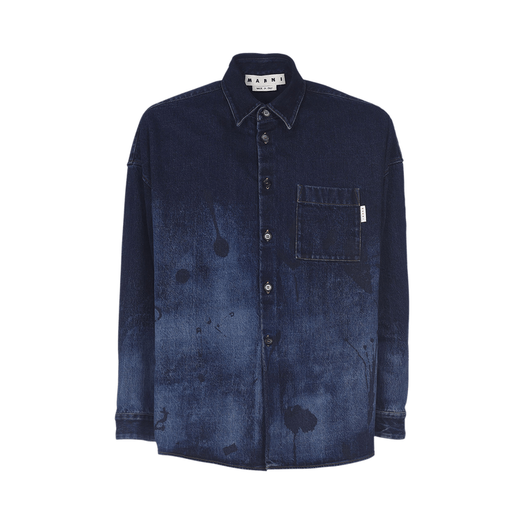 Marni Denim Short-Sleeve Shirt 'Blublack'