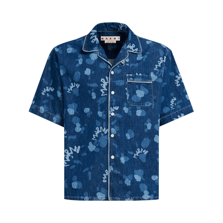 Marni Lightweight Denim Bowling Shirt 'Iris Blue'