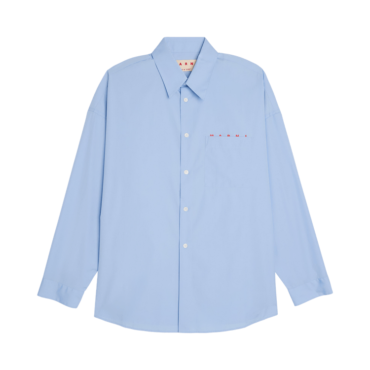 Marni Logo Popeline Shirt 'Iris Blue'
