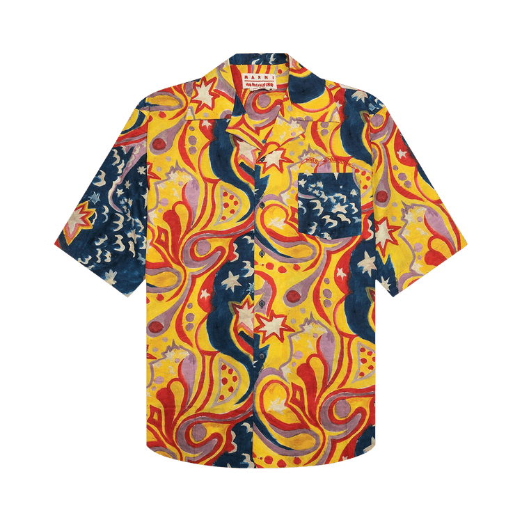Marni x No Vacancy Inn Poplin Bowling Shirt 'Royal'