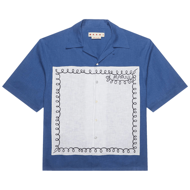 Marni Organic Poplin Bowling Shirt 'Mazarine Blue'