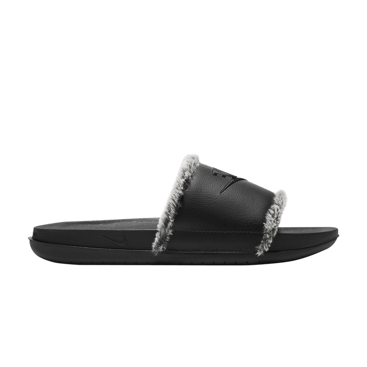 Nike Wmns OffCourt Leather Slide 'Black Fur'
