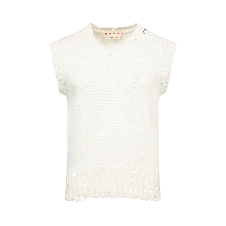 Marni V Neck Sweater 'White'