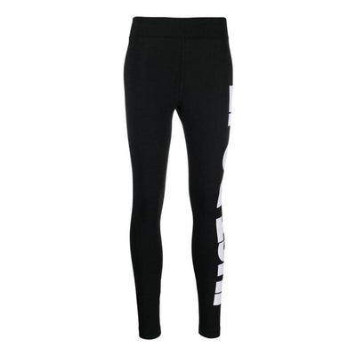 (WMNS) Nike Sportswear Essential High-Waisted Graphic Leggings 'Black'