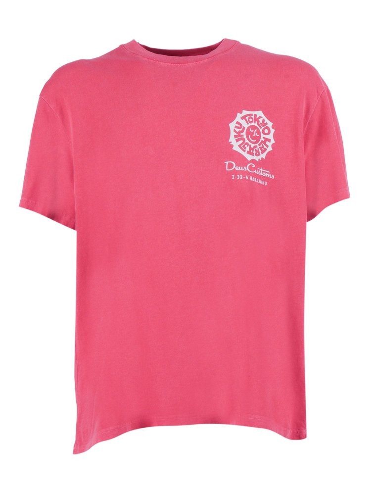 Deus ex Machina Logo Printed Crewneck T-Shirt