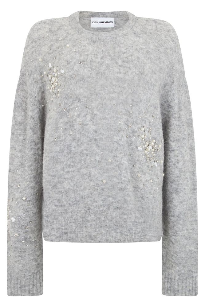 DES Phemmes Embellished Crew Neck Knitted Sweater