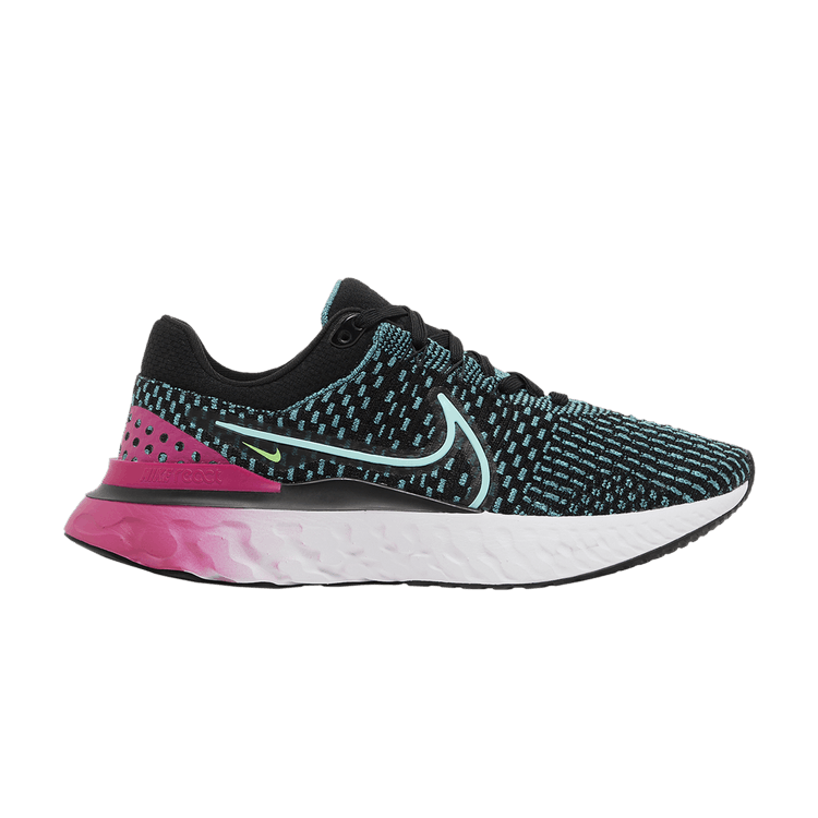 Nike Wmns React Infinity Run Flyknit 3 'Black Pink Prime Dynamic Turquoise'
