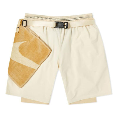 Nike x MMW Crossover SS22 Solid Color Belt Straight Shorts Creamy White