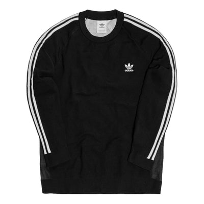 adidas originals 3 Stripes Knit Crew Black White