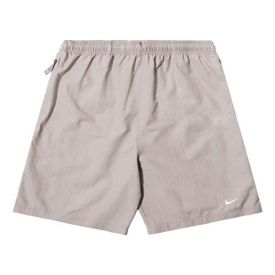 Men's Nike Swoosh Logo Embroidered Solid Color Loose Shorts Brown